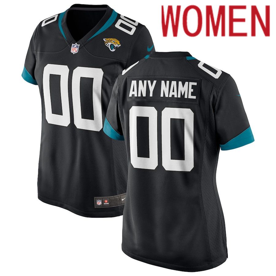 Women Jacksonville Jaguars Nike Black Custom NFL Jersey->women nfl jersey->Women Jersey